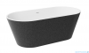 Besco Deeva Glam Grafitowa Illume Coat 150x75 cm wanna wolnostojąca +  maskownica odpływu czarny matt #WWA-150DGGB